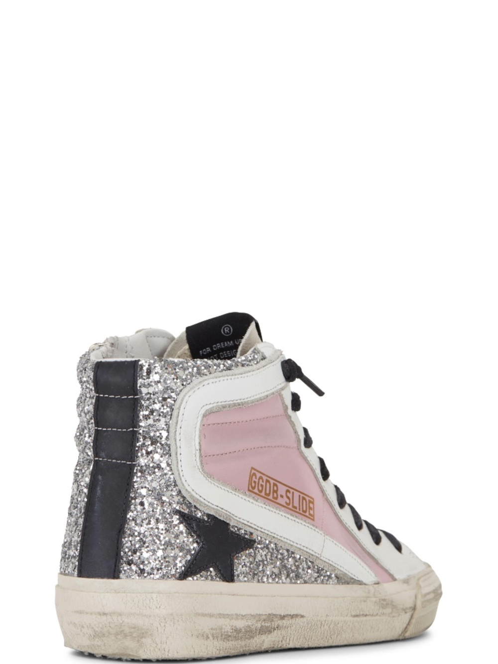 Golden Goose Pink and Silver High Top Sneakers - Picture 2 of 2